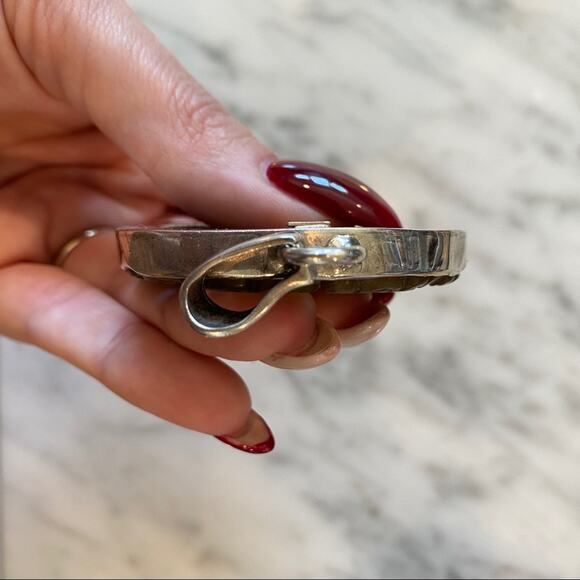 1626 AR Handmade Carved Jade 925 Sterling Silver Medallion Pendant - Picture 11 of 14